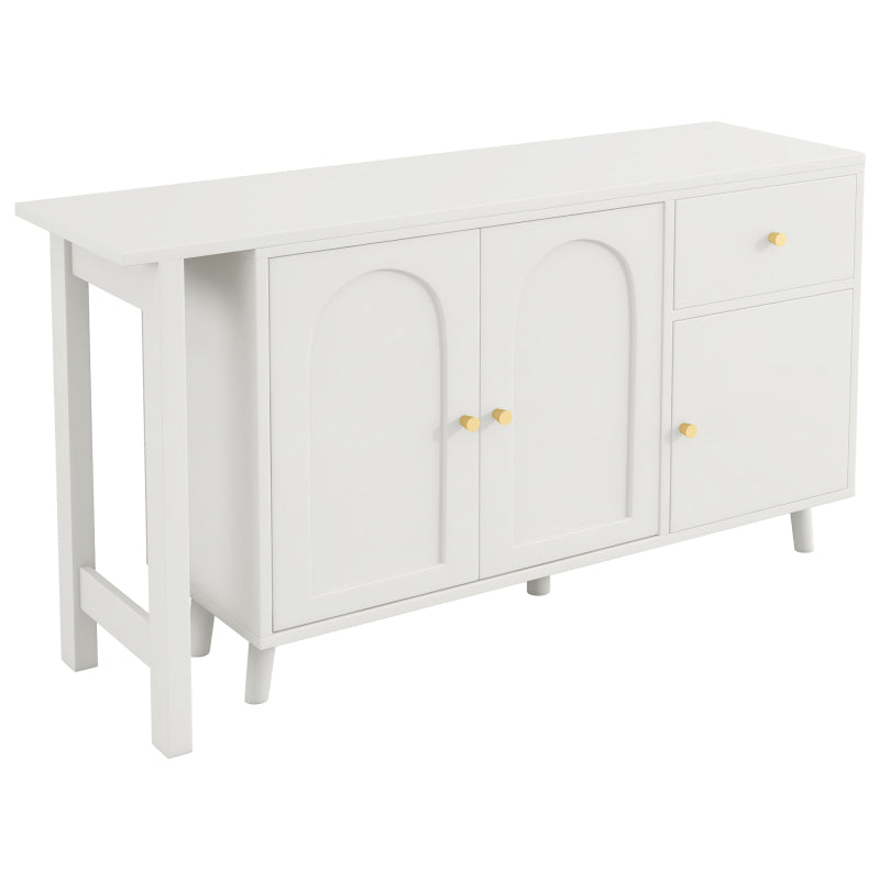 Multifunktionaler 2 in 1 Schreibtisch und Sideboard – 360° drehbar, 3 Türen 1 Schublade, Eckschreibtisch, Frisiertisch, Schreibtisch,Sideboard