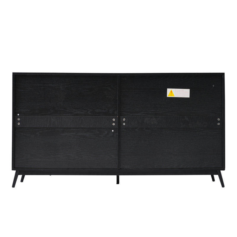Sideboard mit Glastüren aus Rattan, halbrunde Tür, hochwertige Aufbewahrungsmöbel