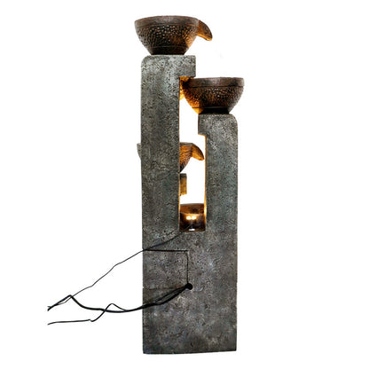 40inches High Pots Outdoor Garden Water Fountain with Warm LED lights