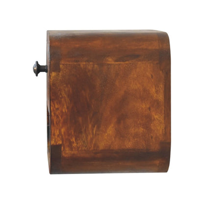 Schwebender Mini-Nachttisch aus Massivholz – Kastanienbraun, 1 Schublade & offenes Fach, Wandmontage, Handgefertigt, 20x17x20 cm