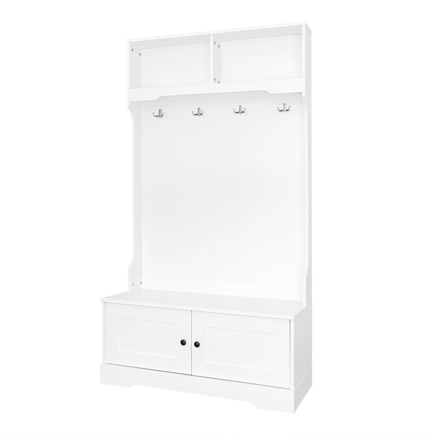 Weißer Eingang Schrank, zur offenen Aufbewahrung - Kleiderständer, Garderobe, Schuhschrank