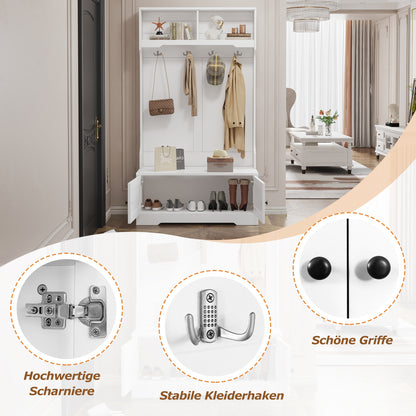 Weißer Eingang Schrank, zur offenen Aufbewahrung - Kleiderständer, Garderobe, Schuhschrank
