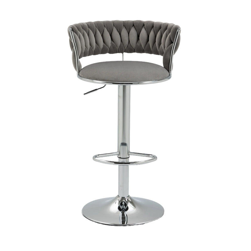 COOLMORE 360 Grad drehbare Barhocker 2 Stück Set höhenverstellbare Stühle mit Fußstütze für Küche, Esszimmer, Insel, Bar, Weinkeller, Büro, Wohnzimmer, Wohnzimmer, Silber, Modern Style, High-End Style