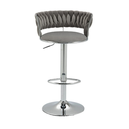 COOLMORE 360 Grad drehbare Barhocker 2 Stück Set höhenverstellbare Stühle mit Fußstütze für Küche, Esszimmer, Insel, Bar, Weinkeller, Büro, Wohnzimmer, Wohnzimmer, Silber, Modern Style, High-End Style