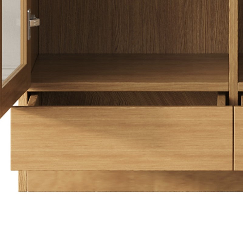 Glasvitrine (Büroschrank/Bücherregal/Aktenschrank/Aufbewahrungsregal) , 80*40*160 cm, Holzfarbe