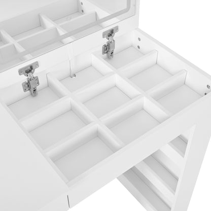 Drehbarer Schminktisch mit LED-Beleuchtung, weiß