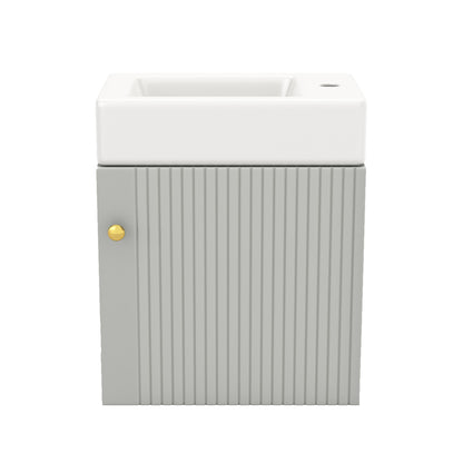 Badezimmermöbel Waschbecken mit Waschtischunterschrank 46 cm , Waschtischunterschrank , Waschtischunterschrank hängend , Kleine Gästebadmöbel