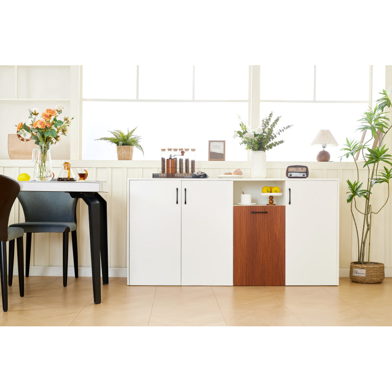 Sideboard Schrank freistehender Holzschrank Holzschrank Küche Zuhause Wohnzimmer weiß