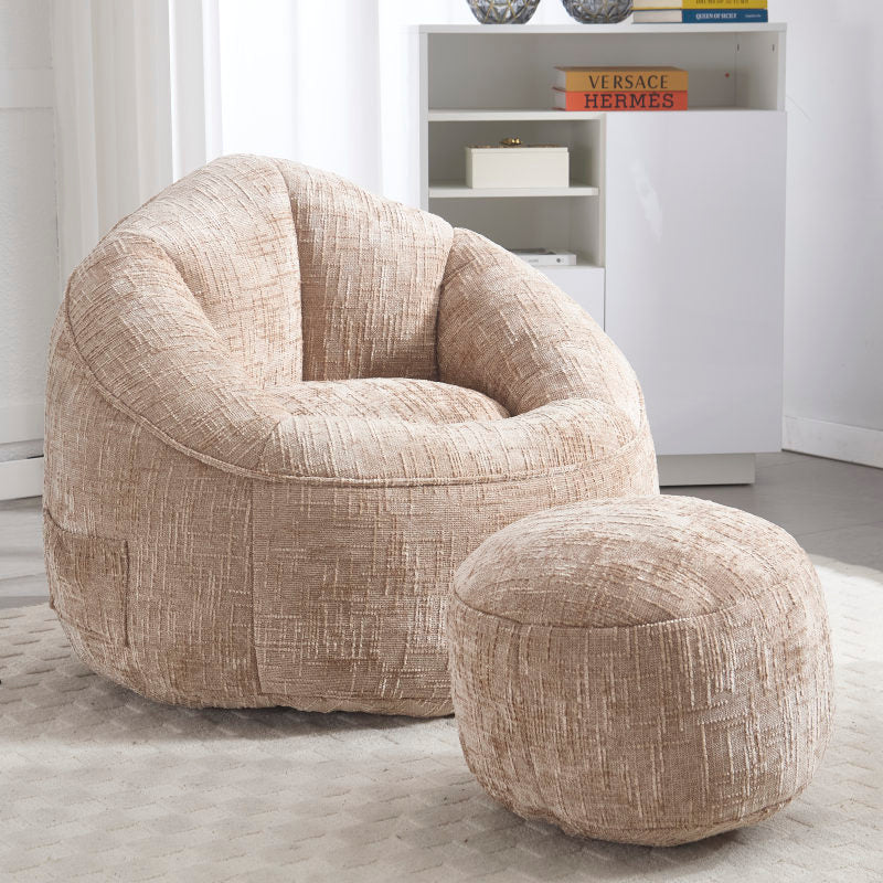 Sitzsack Sofa Stuhl für Erwachsene mit Fußstütze, Khaki