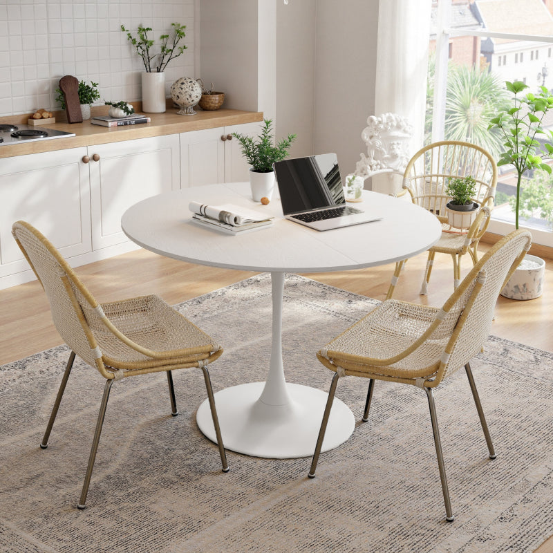 Metal Dining Chairs Set of 4, Steel Legs and PU Leather Seats, High Back Armless Dining Chairs, for Kitchen, Living Room, Black
