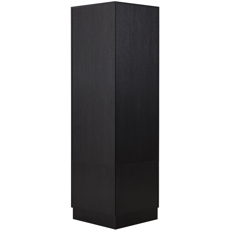 Garderoben-Set Moderner Garderobenschrank, Flurgarderobe, 4 hängenden Haken Schwarz,Maße: B53/ /53/H180 cm