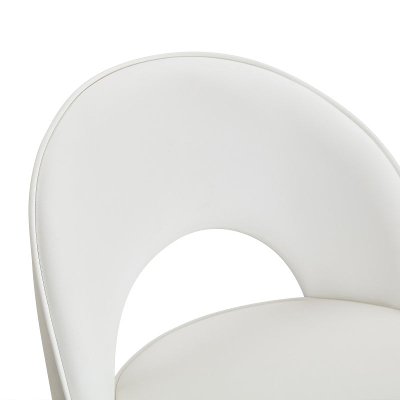 360° drehbarer Barstuhl. Moderner weißer PU, komfortabler gepolsterter Barstuhl, geeignet für Bar, Esszimmer, Küche usw. Eine Box von 2 Packungen.