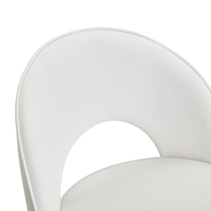 360° drehbarer Barstuhl. Moderner weißer PU, komfortabler gepolsterter Barstuhl, geeignet für Bar, Esszimmer, Küche usw. Eine Box von 2 Packungen.