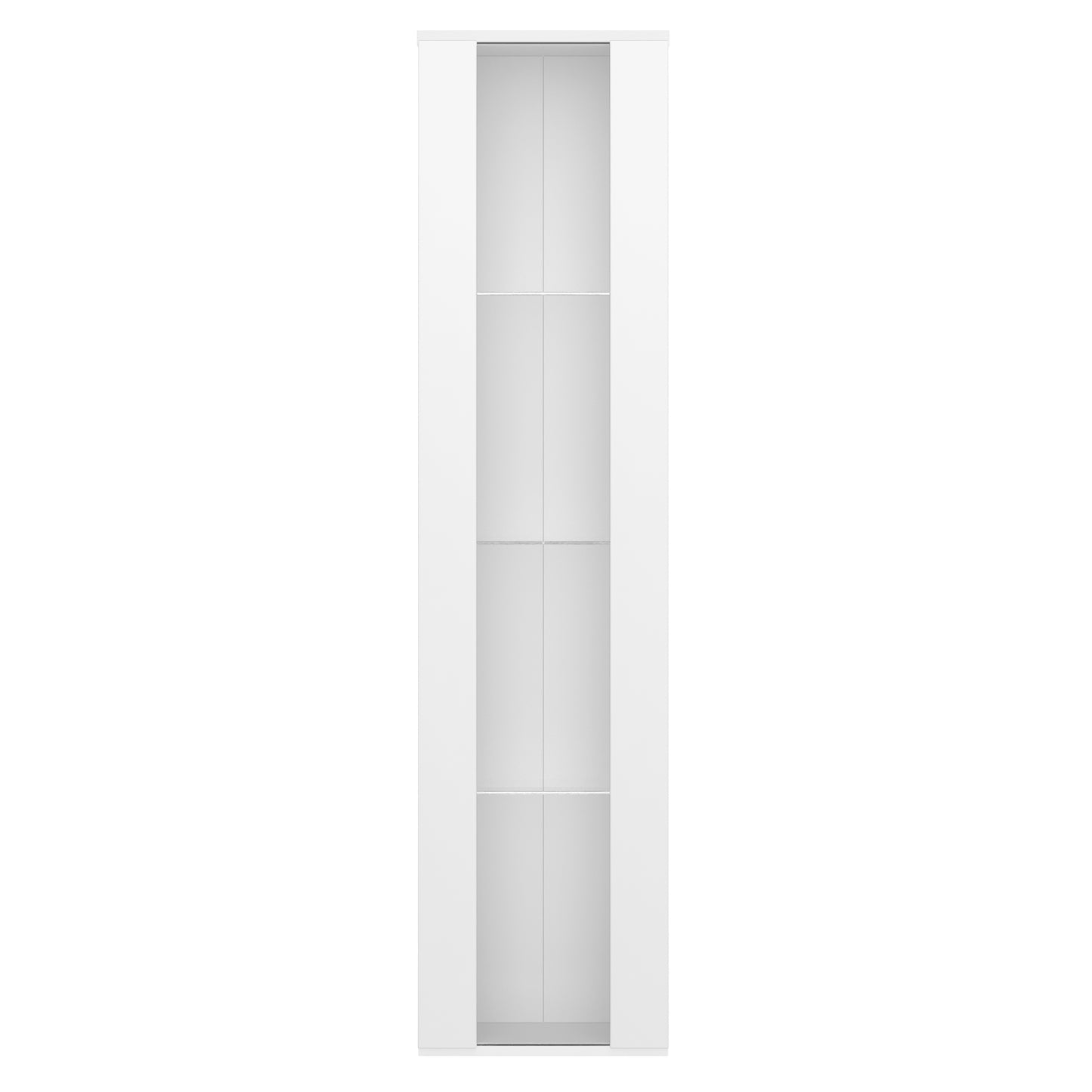 multifunktionale Vitrine, Glastrennwand, LED-Farbwechsel Licht, schlichtes Design, weiß