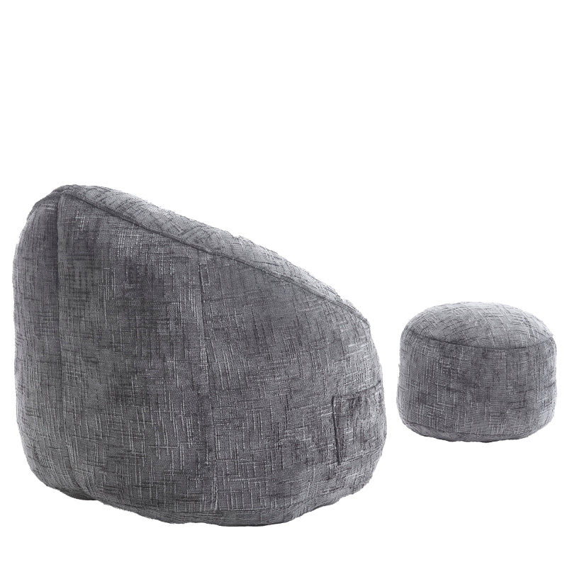 Sitzsack Sofa Stuhl für Erwachsene mit Fußstütze, Grau
