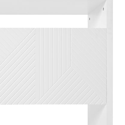 Kommode / Sideboard / Flurschrank mit 2 offenen Fächern und 4 Türen, Weiß
