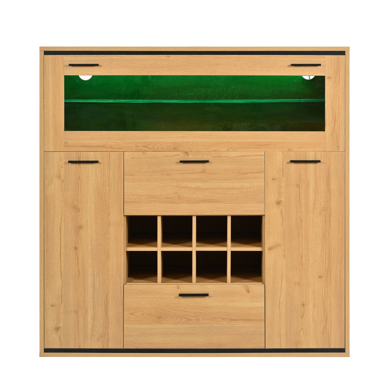 Sideboard, Eleganter Weinschrank mit Doppeltüren, Glasregal und Weinhalterung - Perfekte Aufbewahrung in einem stilvollen Sideboard