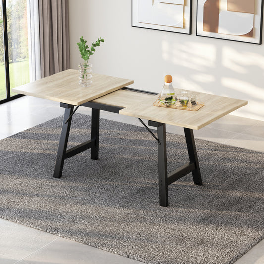 Holzfarbener Teleskop-Esstisch 140/180*80 cm, Natur
