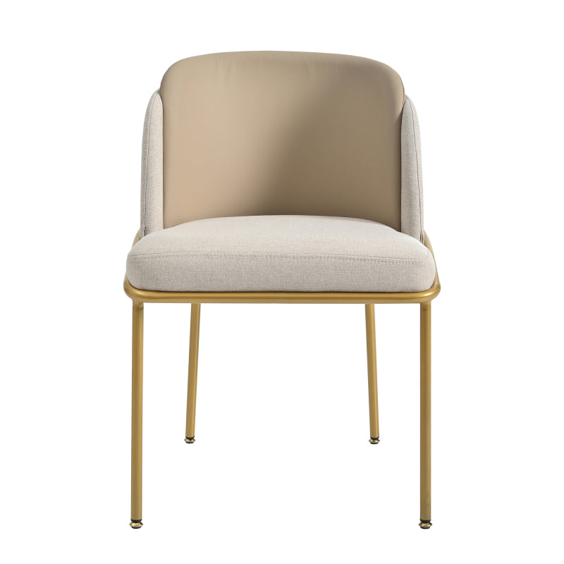 2 St Moderner Stuhl, Ideal für Wohnzimmer, Offene Bürofläche, Esszimmer, Beige+Khaki