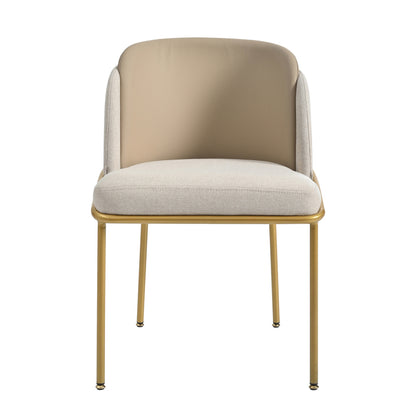 2 St Moderner Stuhl, Ideal für Wohnzimmer, Offene Bürofläche, Esszimmer, Beige+Khaki