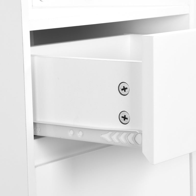 Flurgarderobe mit gepolsterter Aufbewahrungsbank, multifunktionaler Flur-Schuhschrank mit Stecktafel, moderne Garderobe mit 4 Haken für Eingangsbereich, Waschküche, Weiß,H180/B100/T35 cm