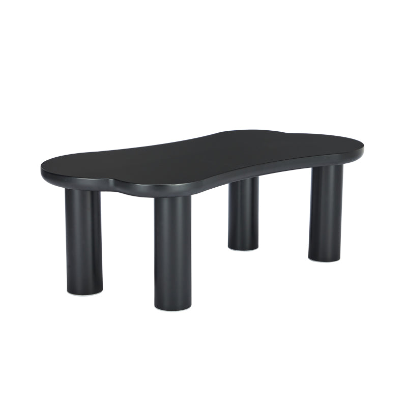 Unregelmäßiger Couchtisch in Knochenform mit 2 kleinen Bänken, großer Couchtisch L 113 cm, B 58 cm, H 40,5 cm, Tischplatte aus MDF und Beine aus PVC mit Filzboden, unregelmäßiger Couchtisch