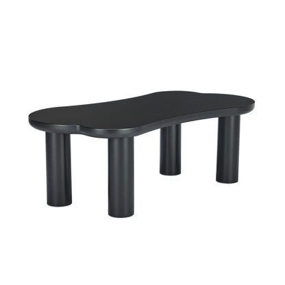 Unregelmäßiger Couchtisch in Knochenform mit 2 kleinen Bänken, großer Couchtisch L 113 cm, B 58 cm, H 40,5 cm, Tischplatte aus MDF und Beine aus PVC mit Filzboden, unregelmäßiger Couchtisch