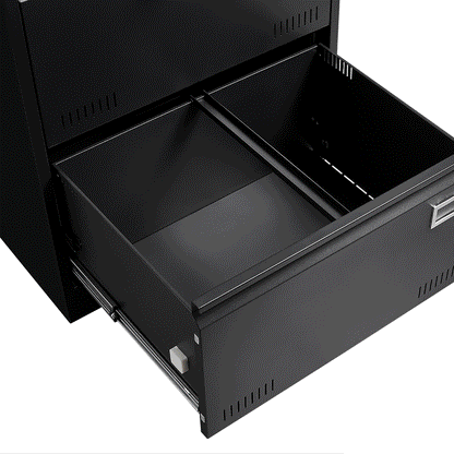 2 Drawer Metal Lateral File Cabinet with Lock,Office Vertical Files Cabinet for Home Office/Legal/Letter/A4,Locking Metal File Cabinet,Assembly Required (Black,with 2 Drawer)