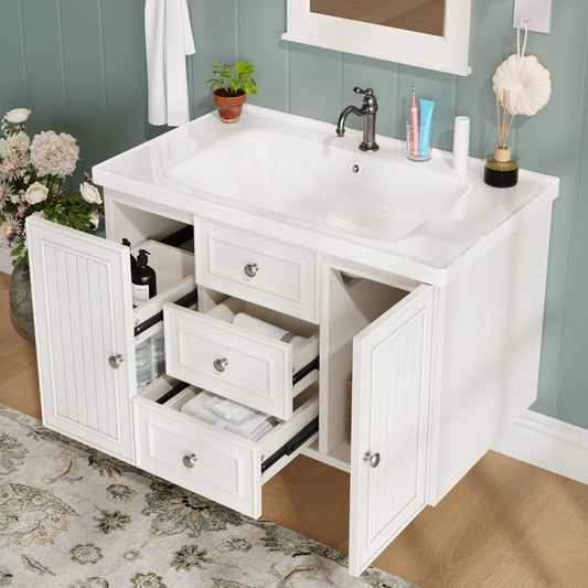 Badezimmerschrank mit Waschbecken,weiß