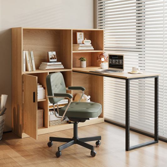 Computertisch,Regal-Schreibtisch,Schrankschreibtisch Arbeitstisch, Schrankschreibtisch, Natur 120cm