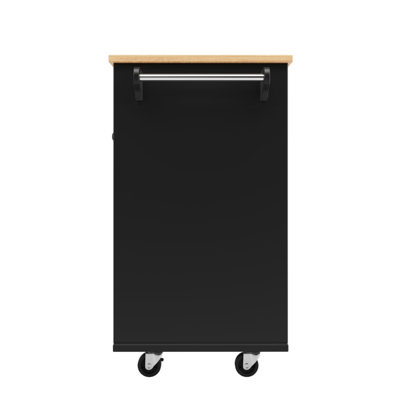 Moderne Kücheninsel (127×46×91,5cm) Küchenschrank Essschrank mit Holzmaserung Esswagen mit multifunktionalem Stauraum und herausnehmbaren Trennwänden, schwarz