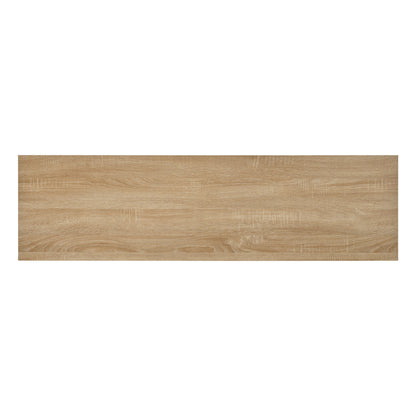 Modernes Sideboard im minimalistischen Stil 4-Rattantür, Metallgriff einfaches Buffetschrank für Esszimmer, Wohnzimmer, Küche (Naturholz)