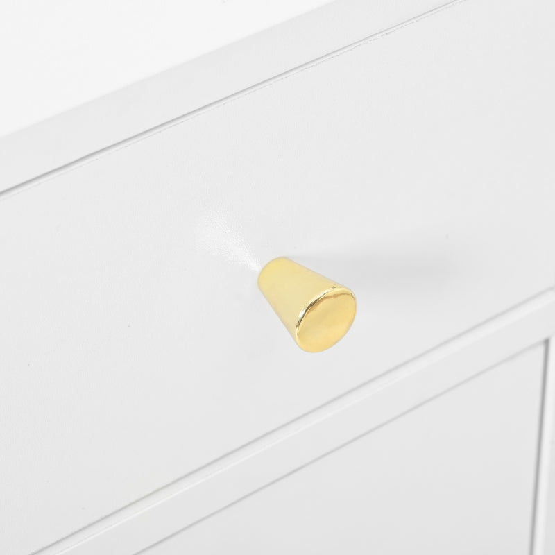 Große Schminktisch mit verstellbaren LED-Beleuchtung und Steckdosen, für das Schlafzimmer, Weiß