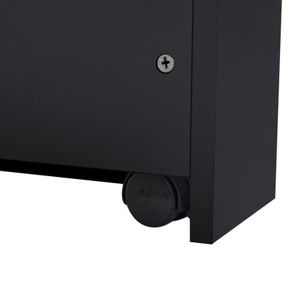 Bartisch ausziehbar 133-202cm, Kücheninsel mit Marmor-Optik & Stauraum, Esstisch für 2-6 Personen, Küchenwagen mit Schubladen & Regalen, Schwarz