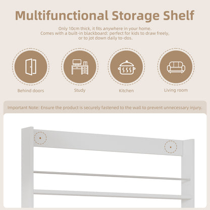 Bilderbuchregal, Ausstellregal, Bücherregal, Kinderzimmer Bücherregal, 4-ebiges Aufbewahrungsregal + bemalbares Schwarzbord