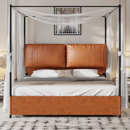 High-End-leichte Luxus Stil mit zwei Leder-Weich Kissen, ausgestattet mit 4 abnehmbaren, zweizweckigen Lederbett, kein Boxfeder 180*200
