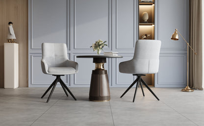 2 Drehbare Stühle nach Anthropometrie, perfekt für Küche und Esszimmer, Grau