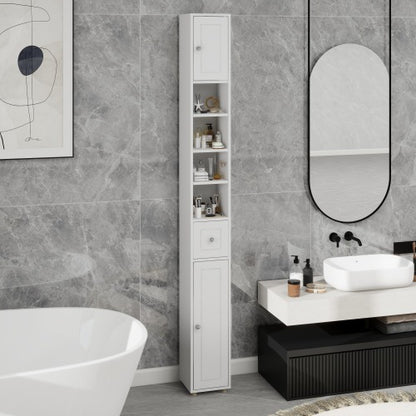 Badschrank Schmal Weiß 20x20cm, Nischenschrank 180 cm hoch