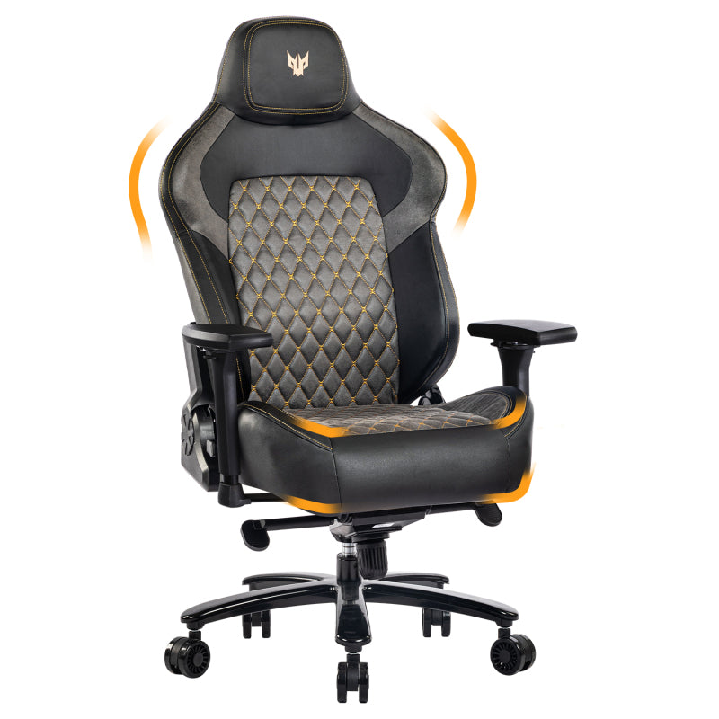 Gaming Stuhl 200KG Belastbarkeit Bürostuhl 200KG Verstellbare Armlehne 4D Gamer Stuhl mit Lendenwirbelstütze Chefsessel Ergonomischer Schreibtischstuhl
