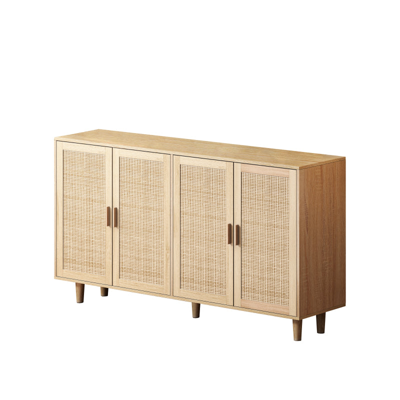 158CM Elegant and Functional 4-Door Rattan Decorative Storage Cabinet,for Bedroom,Living Room,Office;158CM Eleganter und funktioneller 4-türiger Rattan Schrank für Schlafzimmer, Wohnzimm