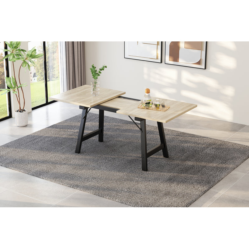 Holzfarbener Teleskop-Esstisch 140/180*80 cm, Natur