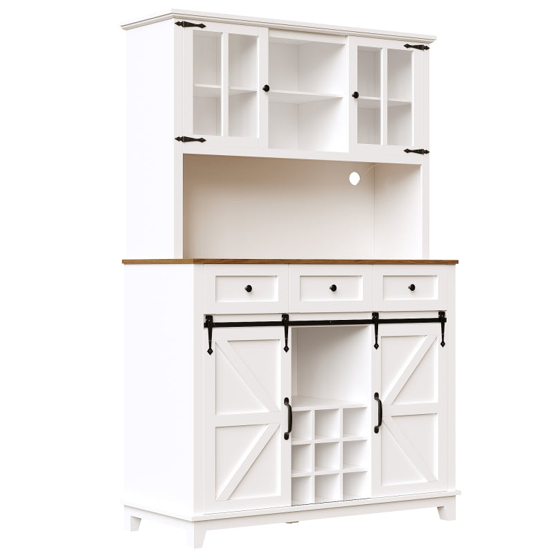 Küchenschrank(105×38.4×180cm), Hochschrank Küchenbuffet, Sideboard mit LED-Beleuchtung,Variable Lichtfarben, weiß