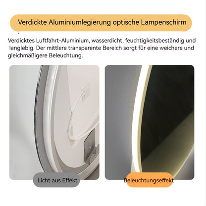 Ovaler LED Badezimmerspiegel 60×90 cm – rahmenlos, dimmbar, Anti-Beschlag, Touchscreen, Wandmontage, Smart Mirror
