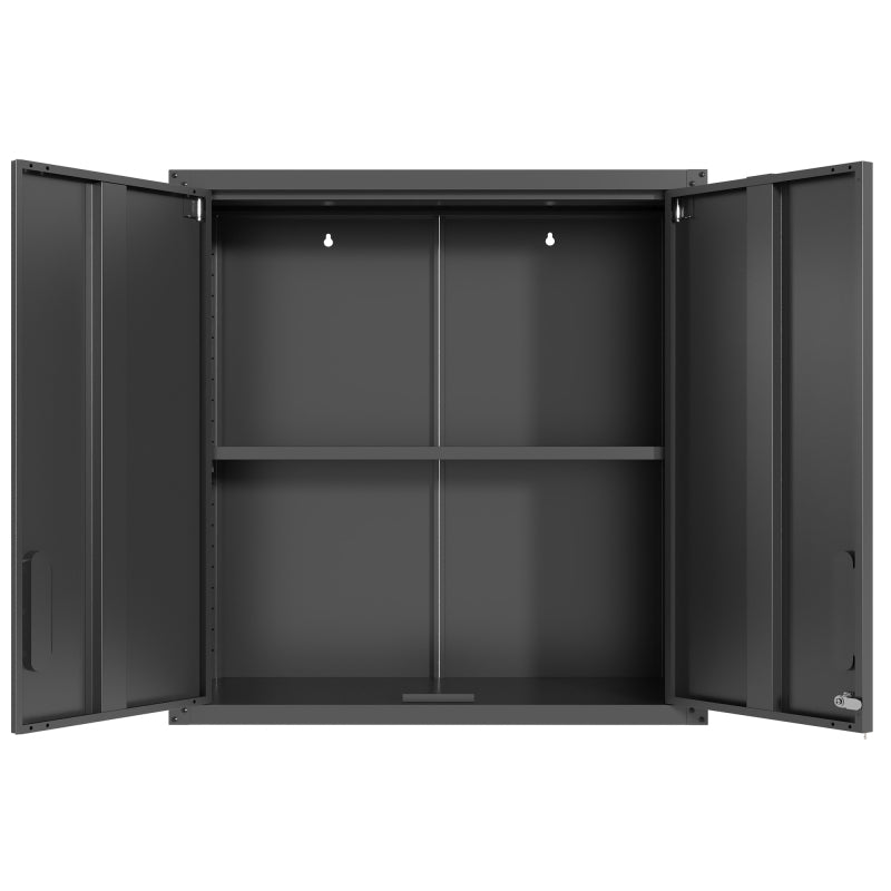 Metall-Wandschrank mit Türverschluss & Ablage - Robust, Umweltfreundlich, Ideal für Garage, Werkstatt & Büro - Ohne Holz, Kein Formaldehyd, Haustier- & Familiegeeignet, H77 cm × B75 cm × T30 cm