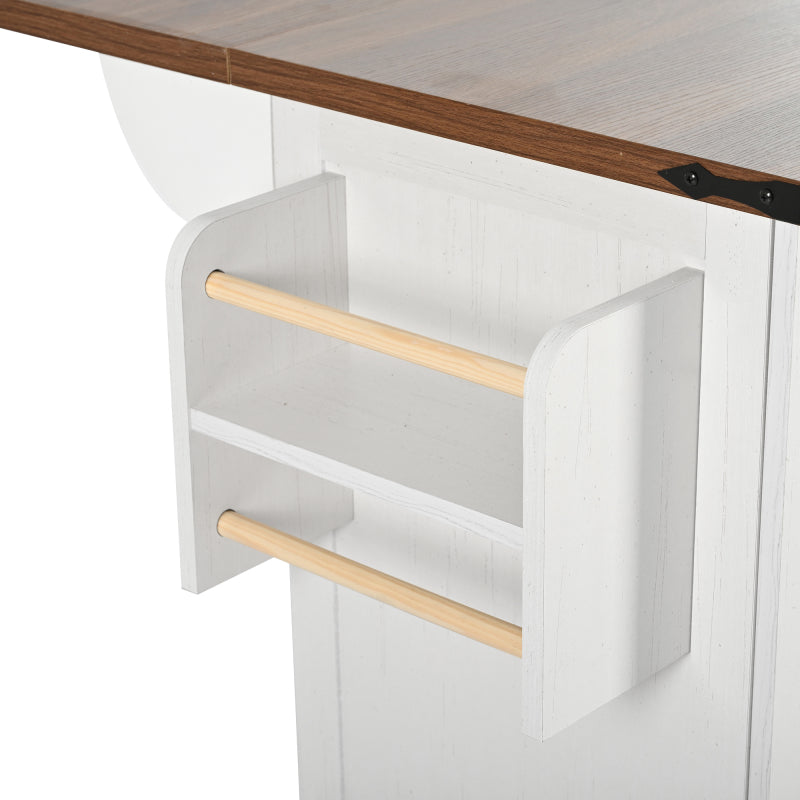 Kücheninsel, Servierwagen mit ausziehbarer Arbeitsplatte, Küchenschrank,Küchentrolley,Speisewagen mit Holzmaserung, Speisewagen mit zwei Türen und drei Schubladen