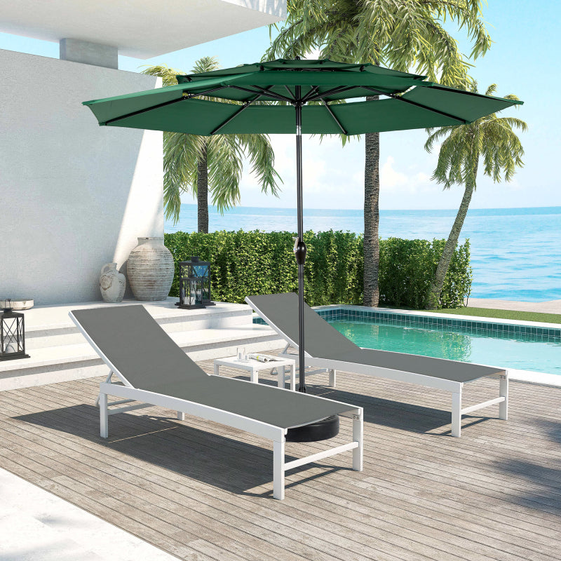 14.8 Ft Double Sided Outdoor Umbrella Rectangular Large with Crank (Navy Blue) (No Base)