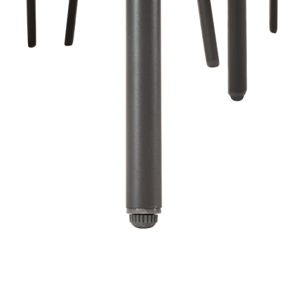 Garten-Lounge-Set aus Eisen, Gartenmöbel-Set aus grauem Seil, L-förmiges Gartenmöbel-Set, Lounge-Set aus grauem Seil mit Sitzkissen, verstellbaren Füßen, 2 Sofas und 1 Tisch