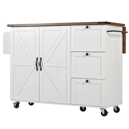 Kücheninsel, Servierwagen mit ausziehbarer Arbeitsplatte, Küchenschrank,Küchentrolley,Speisewagen mit Holzmaserung, Speisewagen mit zwei Türen und drei Schubladen