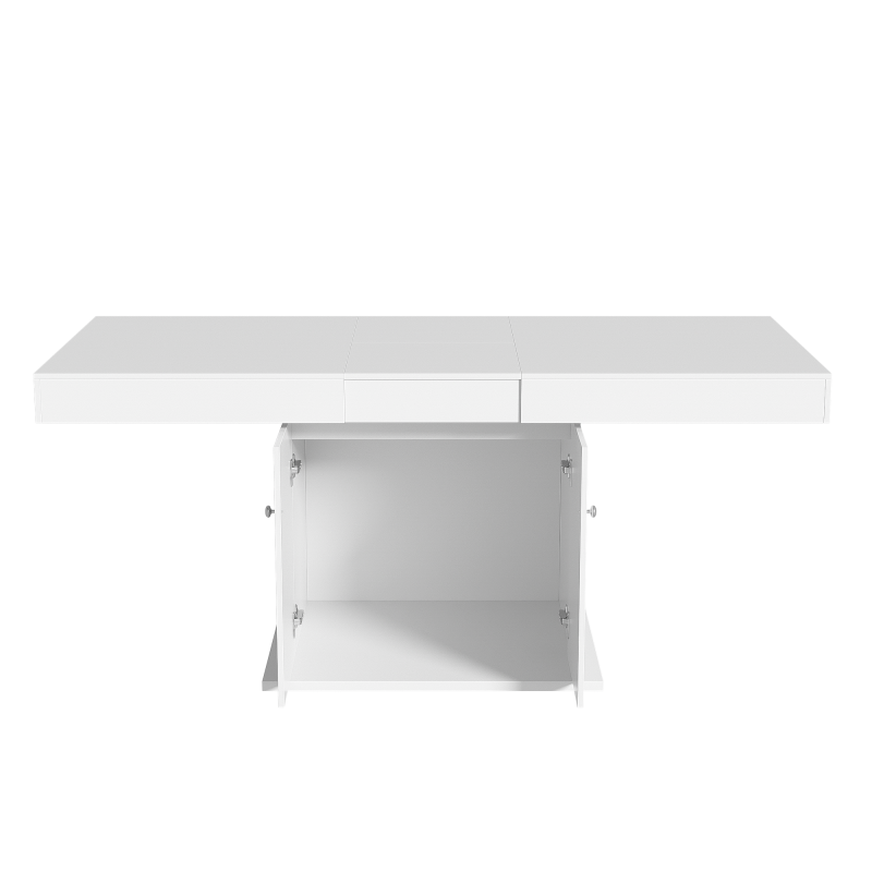 Ausziehbarer Esstisch, L140/180*W80*H76cm, Weiß