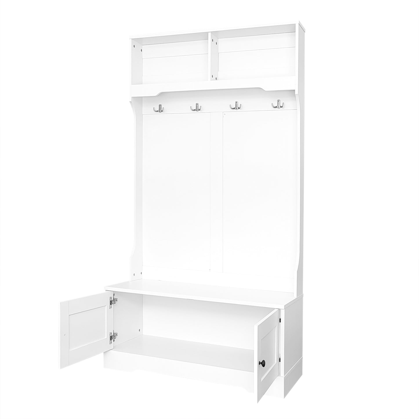 Weißer Eingang Schrank, zur offenen Aufbewahrung - Kleiderständer, Garderobe, Schuhschrank
